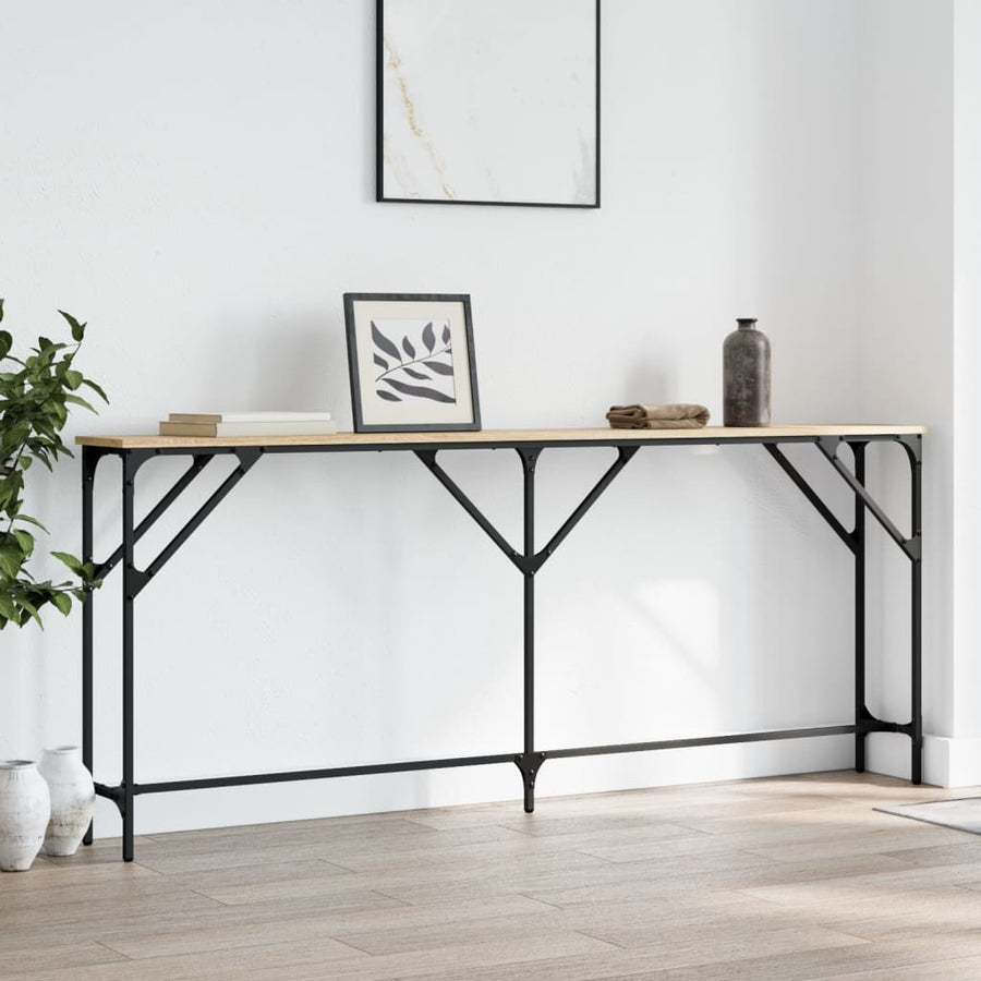 Wandtafel Bewerkt Hout Kleurig 180 x 23 x 75 cm Sonoma eiken