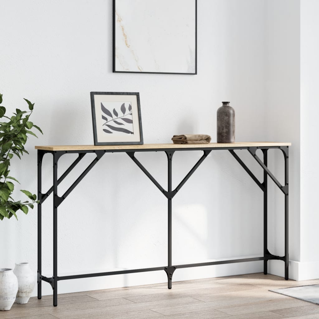 Wandtafel Bewerkt Hout Kleurig 140 x 23 x 75 cm Sonoma eiken