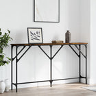 Wandtafel 140x23x75 cm bewerkt hout gerookt eiken