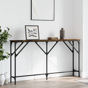 Wandtafel 140x23x75 cm bewerkt hout gerookt eiken