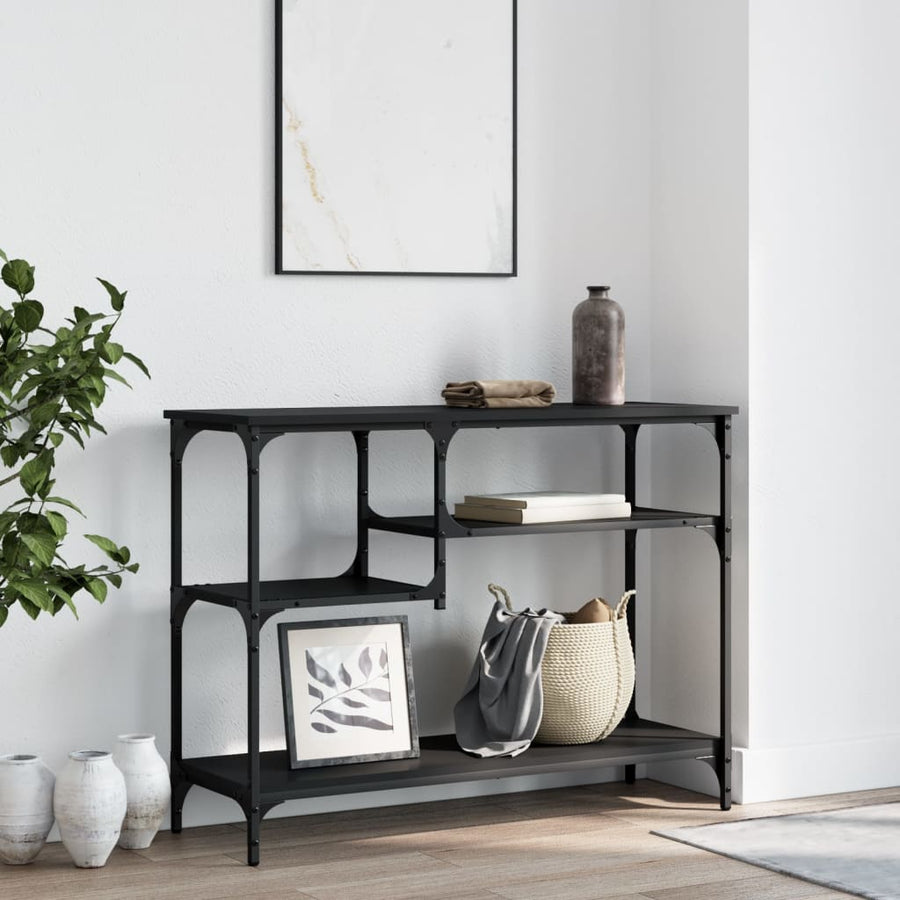 Wandtafel Met Schappen 00X35X75 Cm Zwart