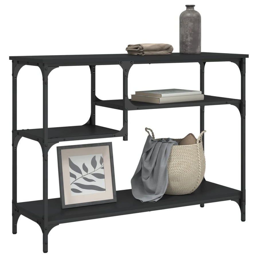 Wandtafel Met Schappen 00X35X75 Cm Zwart