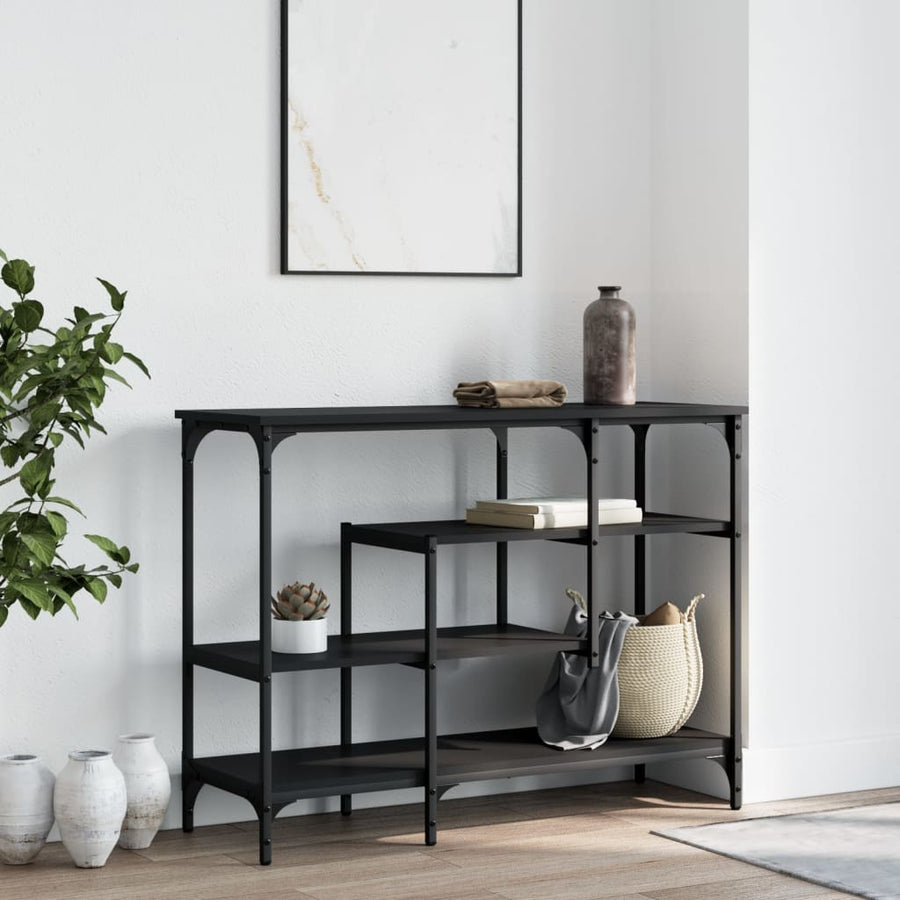 Wandtafel Met Schappen 00X35X75 Cm Zwart