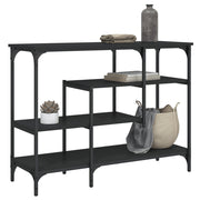 Console table with shelves 100x35x75 cm black