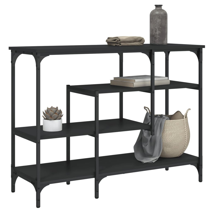 Wandtafel Met Schappen 00X35X75 Cm Zwart