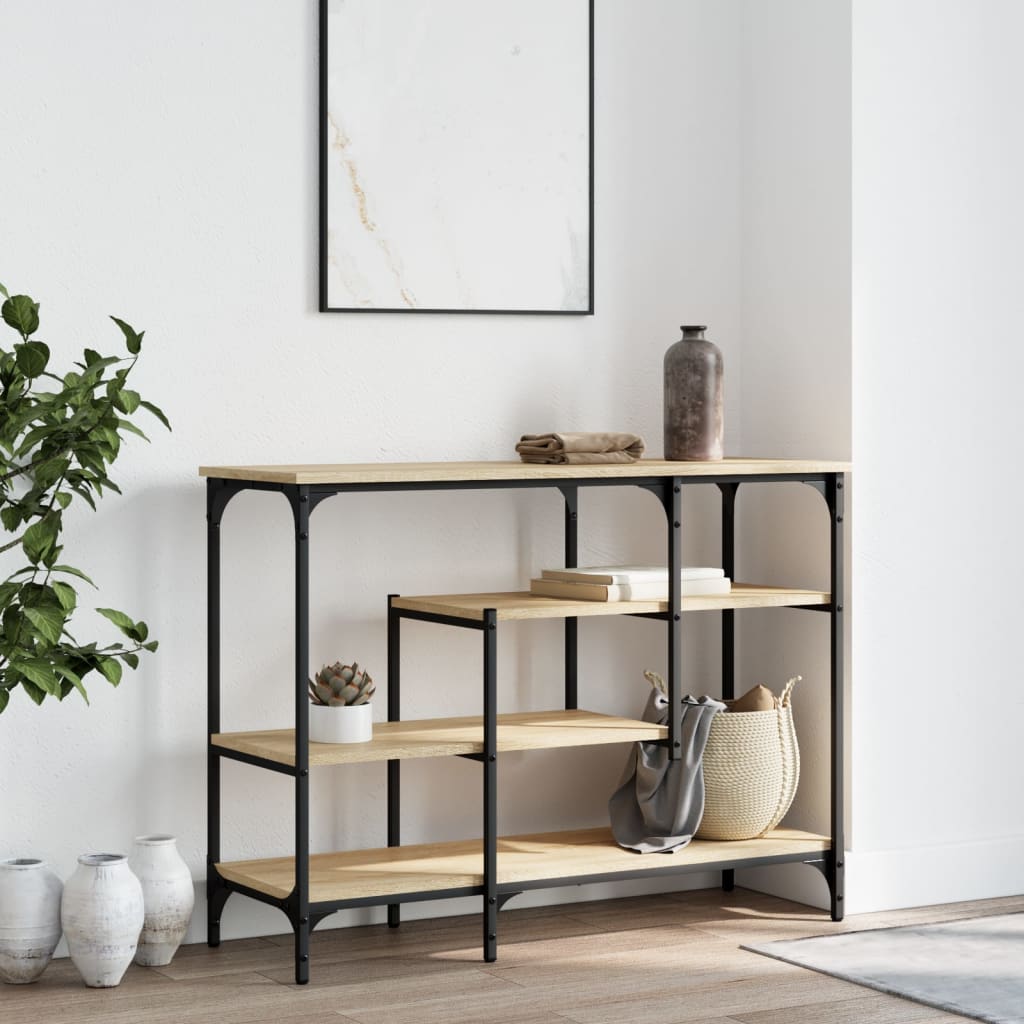 Wandtafel Met Schappen 00X35X75 Cm Kleurig Sonoma eiken