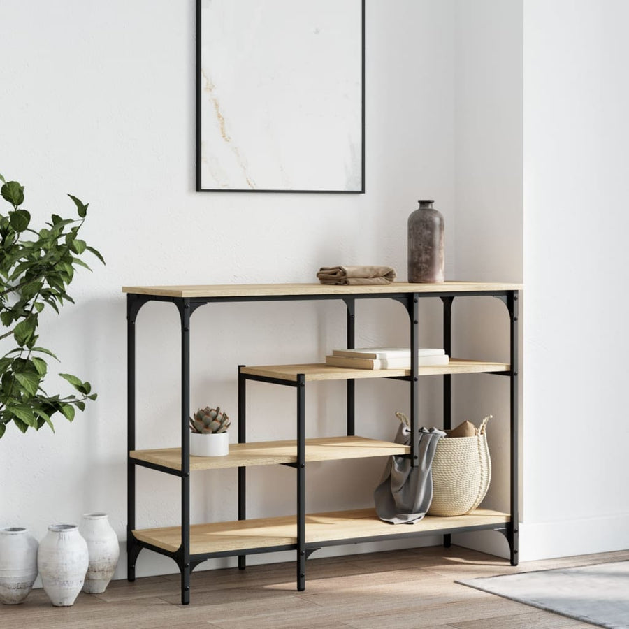 Wandtafel Met Schappen 00X35X75 Cm Kleurig Sonoma eiken