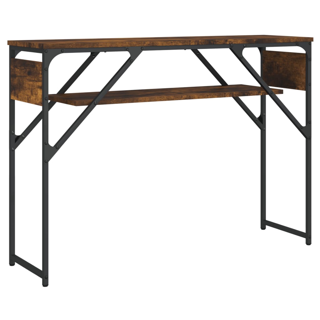 Wandtafel Met Schap Bewerkt Hout 105 x 30 x 75 cm Gerookt eiken