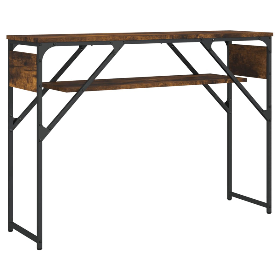 Wandtafel Met Schap Bewerkt Hout 105 x 30 x 75 cm Gerookt eiken