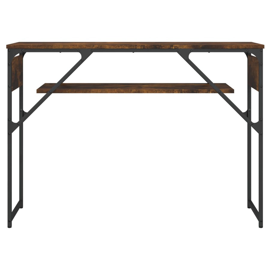 Wandtafel Met Schap Bewerkt Hout 105 x 30 x 75 cm Gerookt eiken