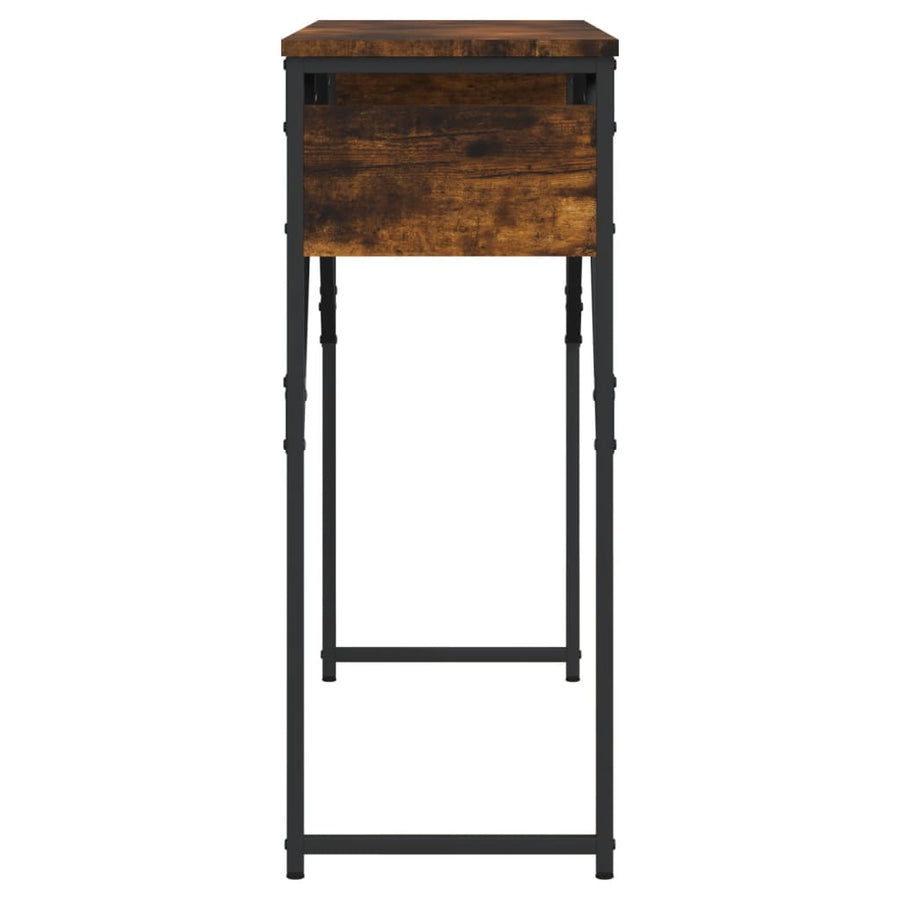Wandtafel Met Schap Bewerkt Hout 105 x 30 x 75 cm Gerookt eiken