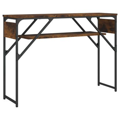 Wandtafel Met Schap Bewerkt Hout 105 x 30 x 75 cm Gerookt eiken