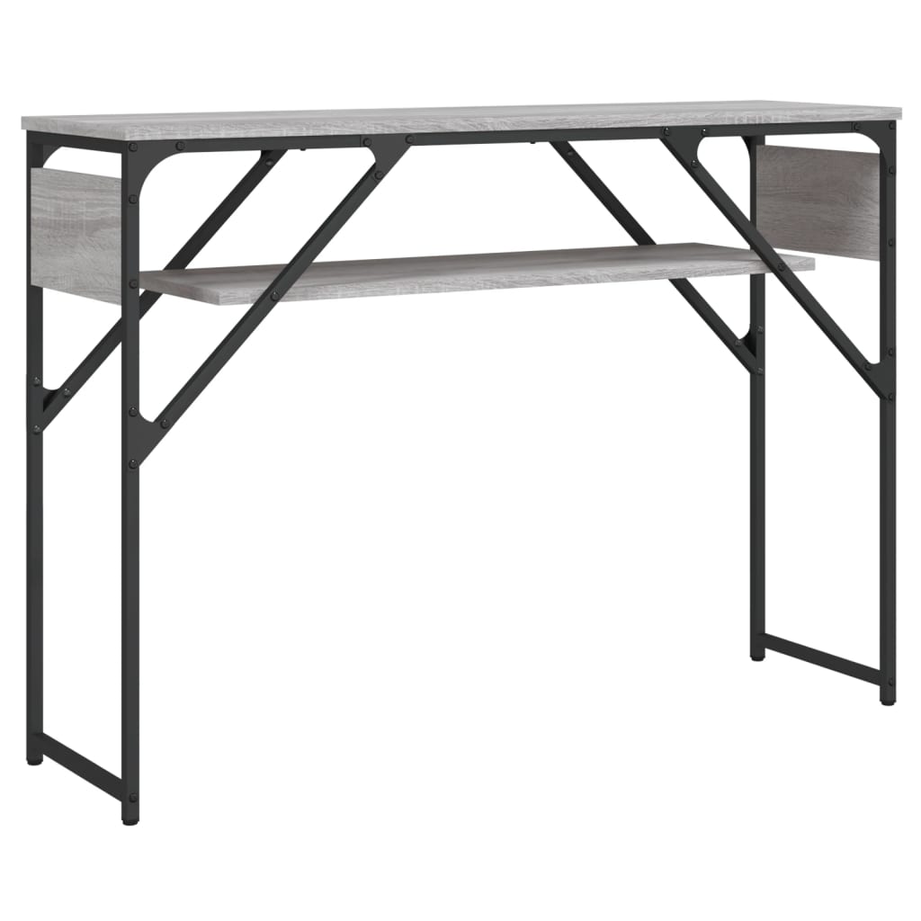 Wandtafel Met Schap Bewerkt Hout 105 x 30 x 75 cm Grijs sonoma