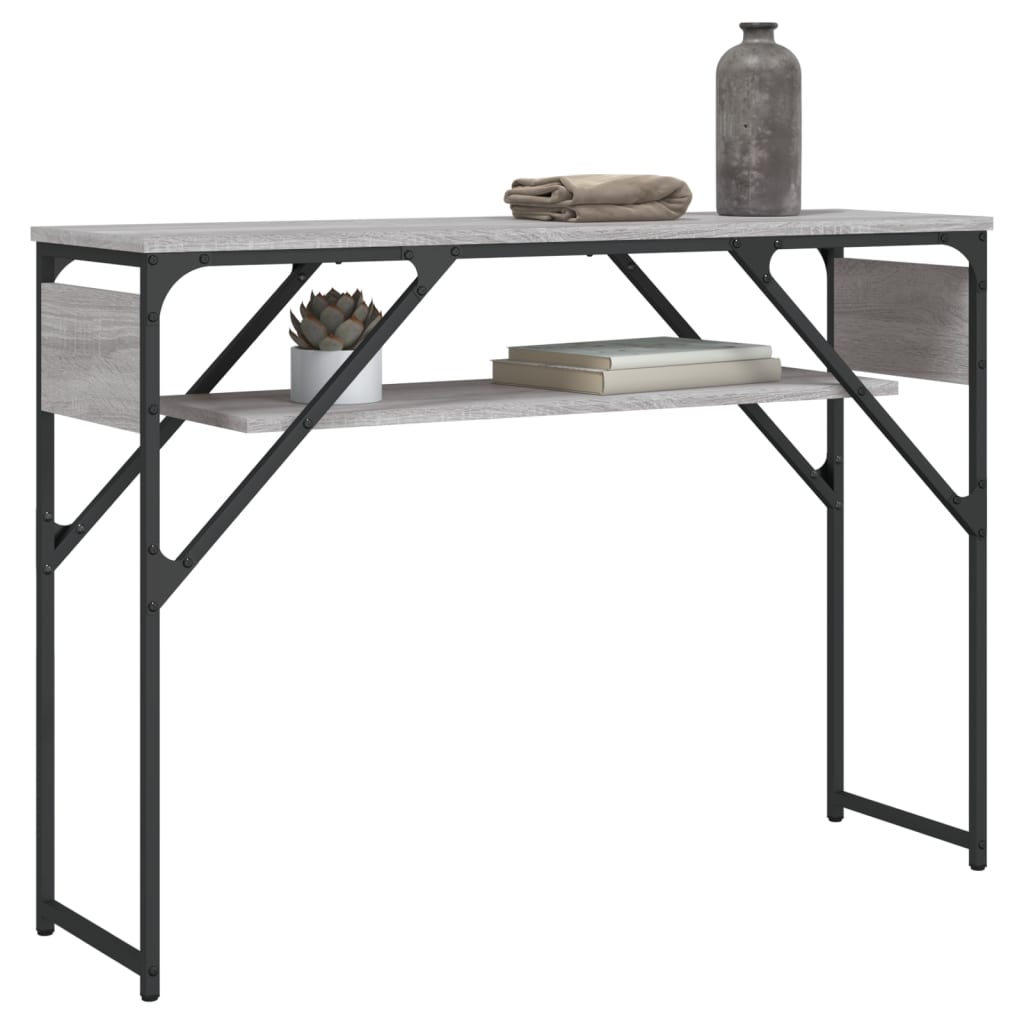 Wandtafel Met Schap Bewerkt Hout 105 x 30 x 75 cm Grijs sonoma