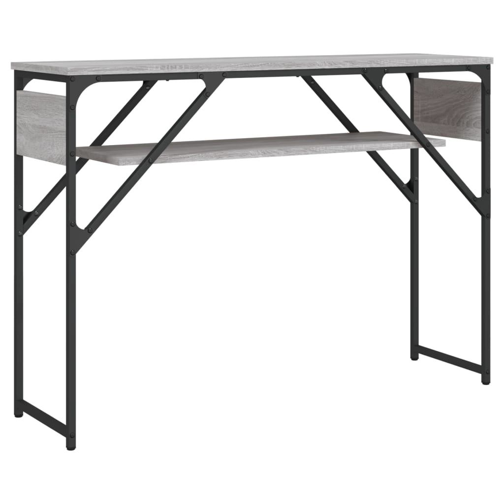 Wandtafel Met Schap Bewerkt Hout 105 x 30 x 75 cm Grijs sonoma