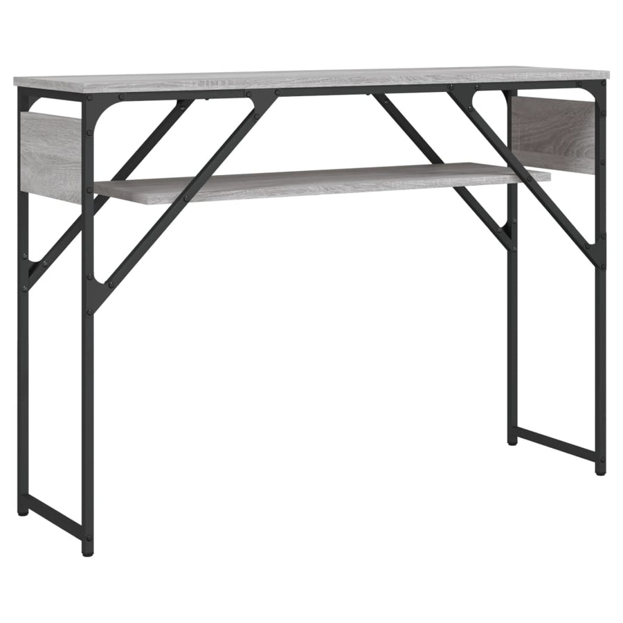 Wandtafel Met Schap Bewerkt Hout 105 x 30 x 75 cm Grijs sonoma