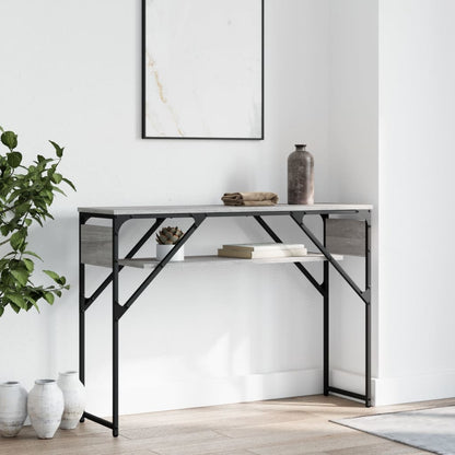 Wandtafel Met Schap Bewerkt Hout 105 x 30 x 75 cm Grijs sonoma