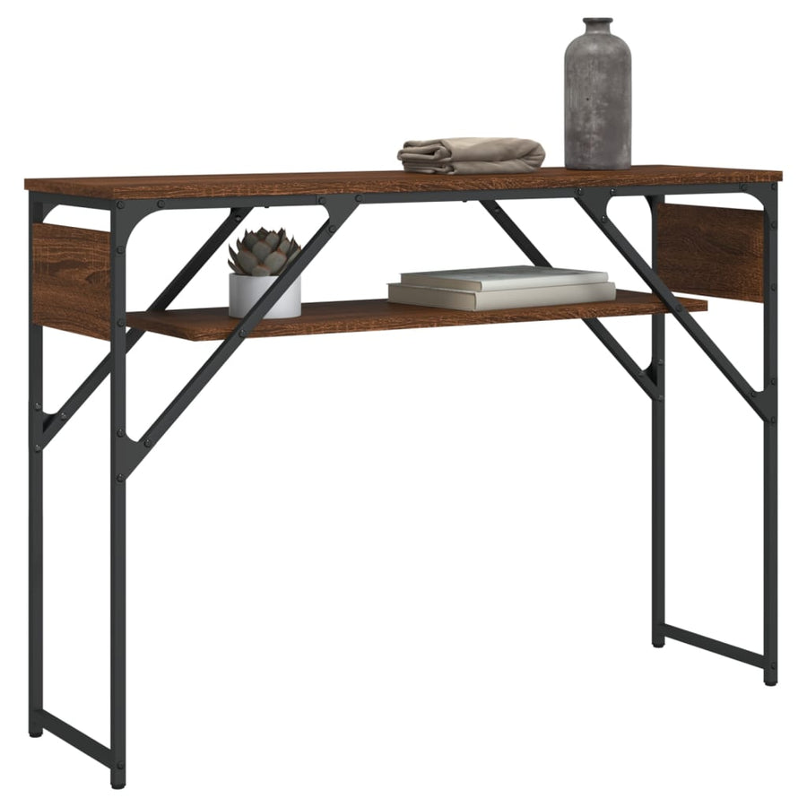 Wandtafel Met Schap 105X30X75 Cm Bewerkt Hout bruin eikenkleur