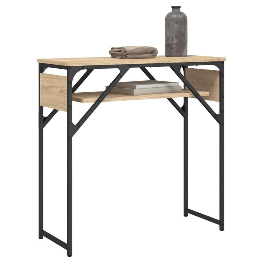 Wandtafel Met Schap 75X30X Bewerkt Hout Kleur Sonoma eiken 75 cm