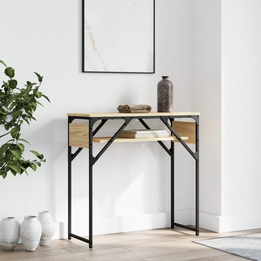 Wandtafel Met Schap 75X30X Bewerkt Hout Kleur Sonoma eiken 75 cm