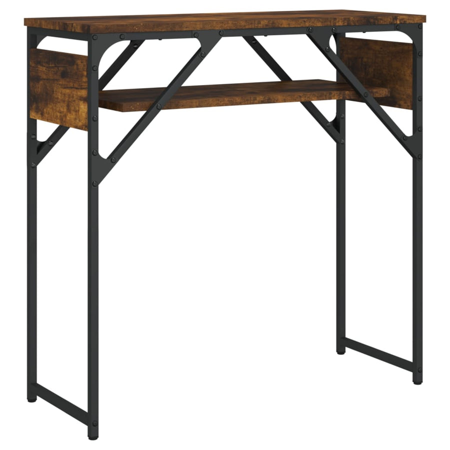 Wandtafel Met Schap Bewerkt Hout 75 x 30 x 75 cm Gerookt eiken