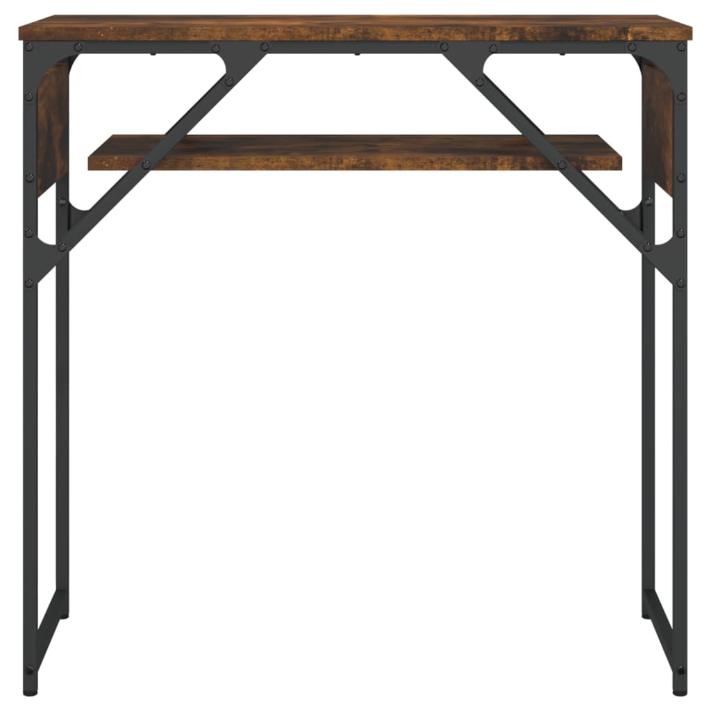 Wandtafel Met Schap Bewerkt Hout 75 x 30 x 75 cm Gerookt eiken