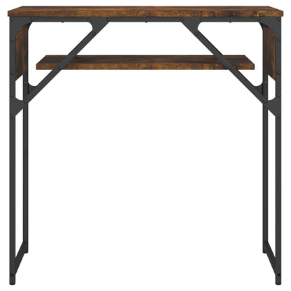 Wandtafel Met Schap Bewerkt Hout 75 x 30 x 75 cm Gerookt eiken