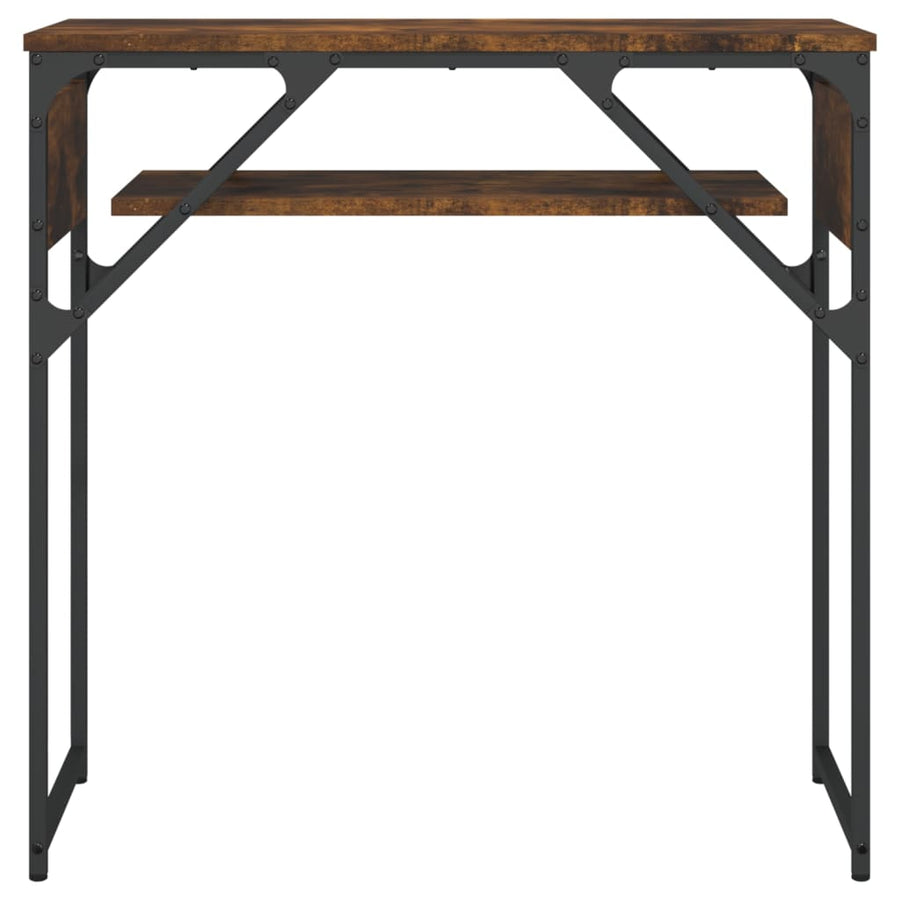 Wandtafel Met Schap Bewerkt Hout 75 x 30 x 75 cm Gerookt eiken