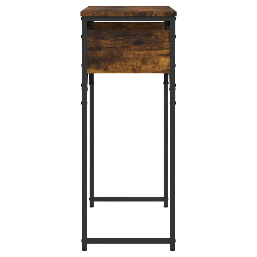 Wandtafel Met Schap Bewerkt Hout 75 x 30 x 75 cm Gerookt eiken