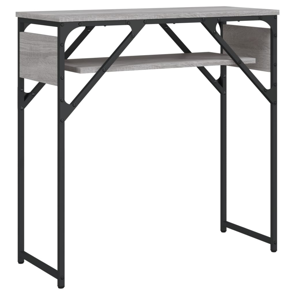 Wandtafel Met Schap Bewerkt Hout 75 x 30 x 75 cm Grijs sonoma