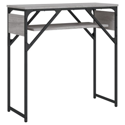 Wandtafel Met Schap Bewerkt Hout 75 x 30 x 75 cm Grijs sonoma
