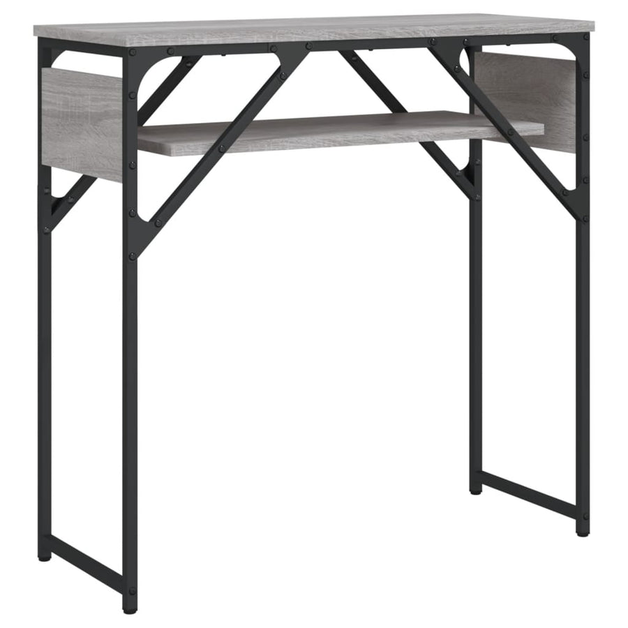 Wandtafel Met Schap Bewerkt Hout 75 x 30 x 75 cm Grijs sonoma