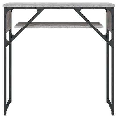 Wandtafel Met Schap Bewerkt Hout 75 x 30 x 75 cm Grijs sonoma
