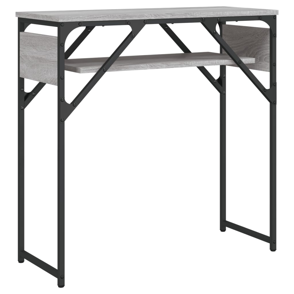 Wandtafel Met Schap Bewerkt Hout 75 x 30 x 75 cm Grijs sonoma