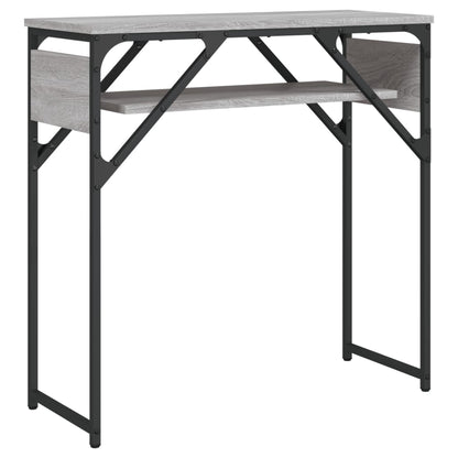 Wandtafel Met Schap Bewerkt Hout 75 x 30 x 75 cm Grijs sonoma