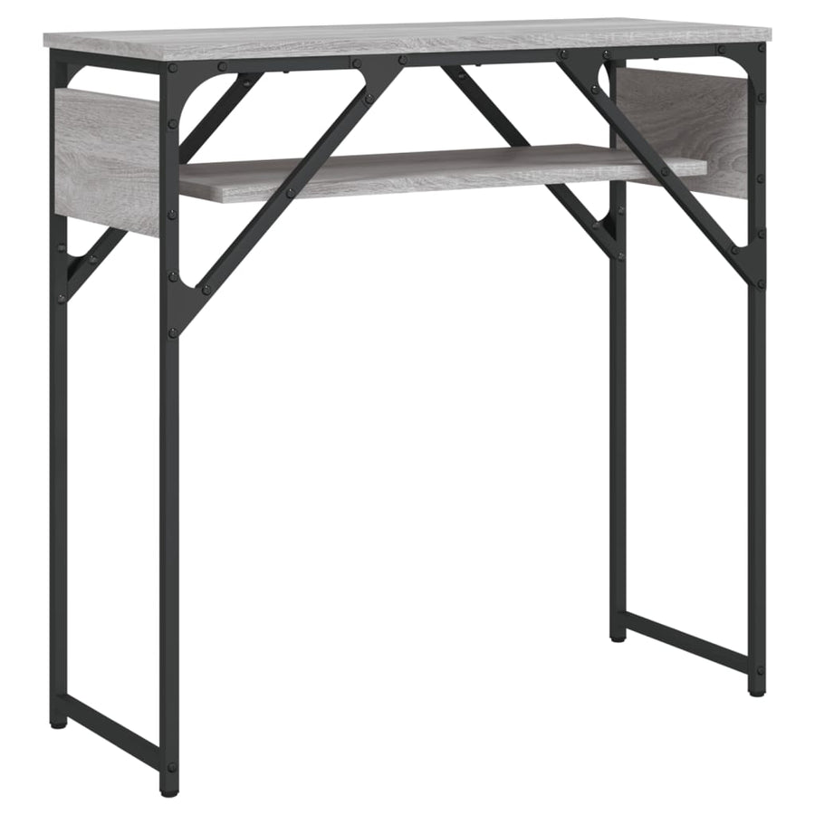 Wandtafel Met Schap Bewerkt Hout 75 x 30 x 75 cm Grijs sonoma