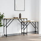 Bijzettafel set bewerkt hout sonoma eikenkleurig 100x28x75 cm