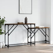 2-piece Coffee Table Set, Worked Wood, Smoked Oak Look