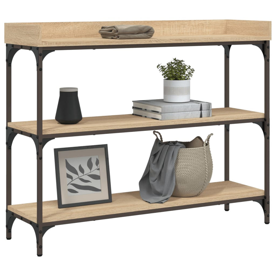 Wandtafel Met Schappen 100X30X80 Cm Sonoma Eikenkleurig