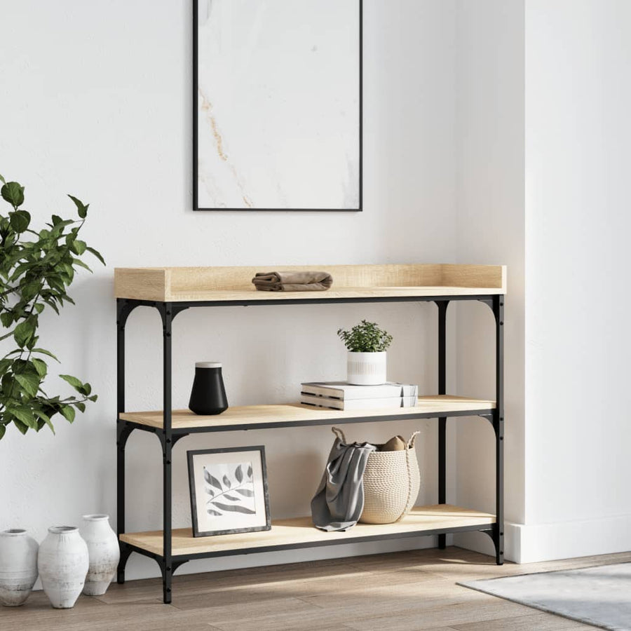 Wandtafel Met Schappen 100X30X80 Cm Sonoma Eikenkleurig