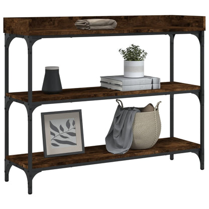 Wandtafel Met Schappen 100X30X80 Cm Gerookt Eikenkleurig