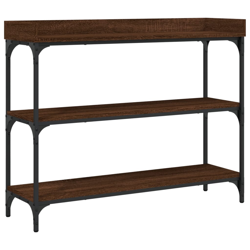 Wandtafel Met Schappen 100X30X80 Cm bruin eikenkleur