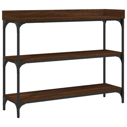 Wandtafel Met Schappen 100X30X80 Cm bruin eikenkleur
