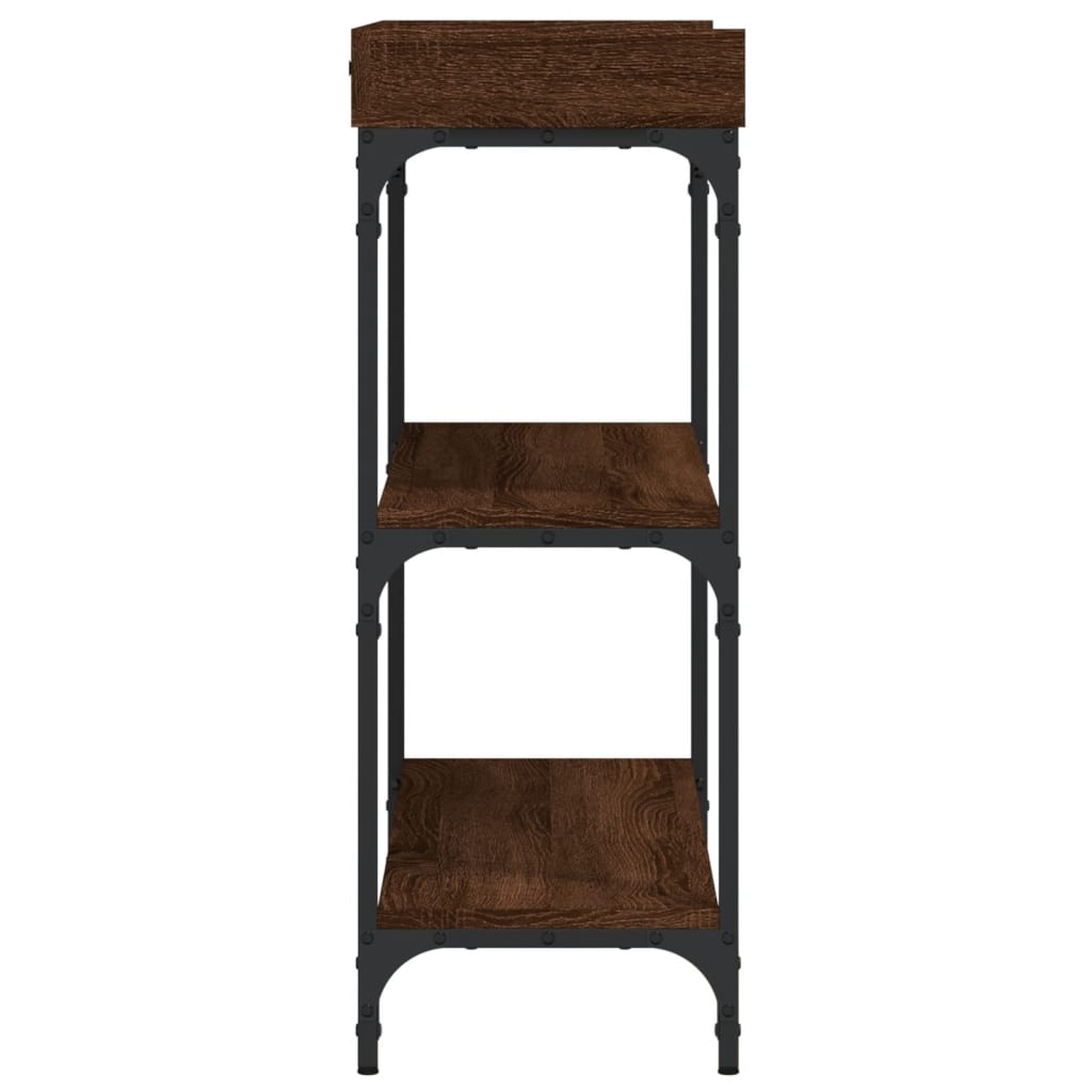 Wandtafel Met Schappen 100X30X80 Cm bruin eikenkleur