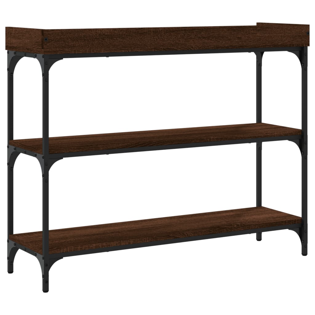 Wandtafel Met Schappen 100X30X80 Cm bruin eikenkleur