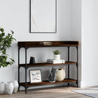Wall Table With Shelves 100X30X80 Cm brown oak color
