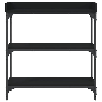 Wandtafel met schappen 75x30x80 cm zwart