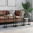 Salontafelset 3-delig bewerkt hout Sonoma eiken