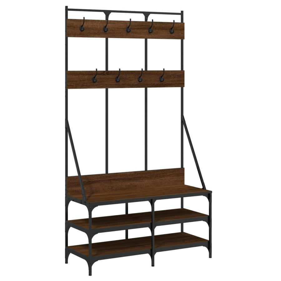 Kledingrek Met Schoenenrek 00X40X84 Cm Bruineikenkleurig bruin eikenkleur