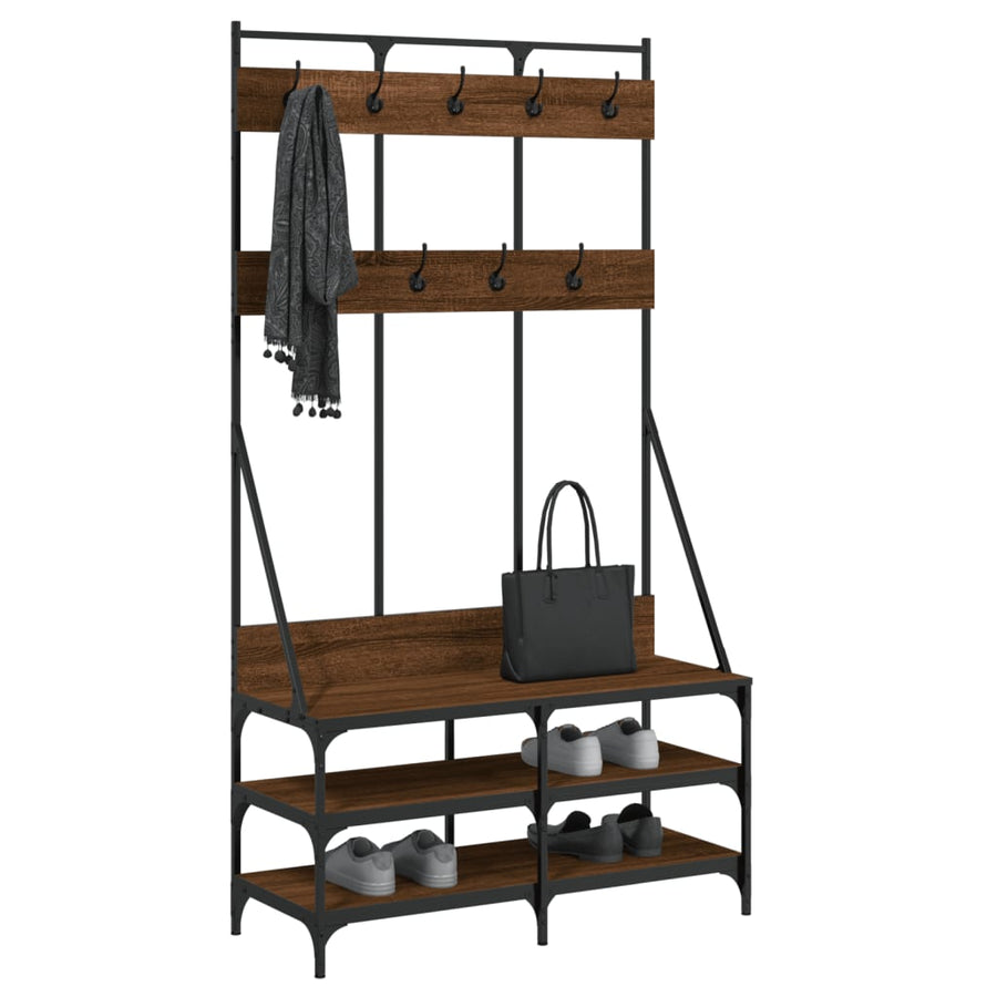 Kledingrek Met Schoenenrek 00X40X84 Cm Bruineikenkleurig bruin eikenkleur
